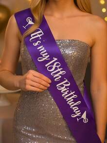 1条定制文字缎带，个性化标语绶带，定制生日绶带，可定制单身派对绶带，毕业礼物、学习用品、教师礼物、大学礼物、同事礼物、宿舍礼物、教师礼物、男女生礼物、青少年礼物、初中生礼物、大学生礼物、大一新生礼物、新年礼物 - 彩色 - 查看 2