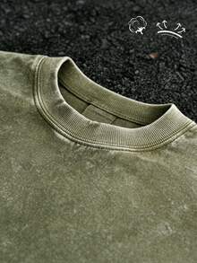 230g Man Washed Short-Sleeve OUDCEK Print Breathable Casual Design Sporty Versatile Men T-Shirt - 綠色 - 查看 3