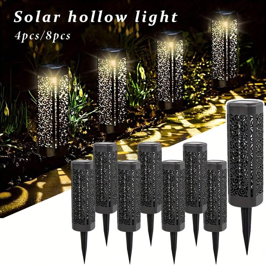 8pcs Solar Garden Floor Lamp,Underwater Lights, Solar Outdoor Path /Ground Lights, Path Lights, Automatic LED Halloween Christmas Decorative Landscape Lighting Garden Light, For Courtyard, Yard, Garden, Path, Lawn, Street, Party Holiday Decoration - Warm light - View 1