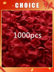 1000 pétalos de rosa artificiales, disponibles en 4 colores: rojo/blanco/azul/rosa, adecuados para bodas, regalos del Día de San Valentín, decoración de celebraciones, decoración del hogar, decoración de otoño - Multicolor - Ver 1