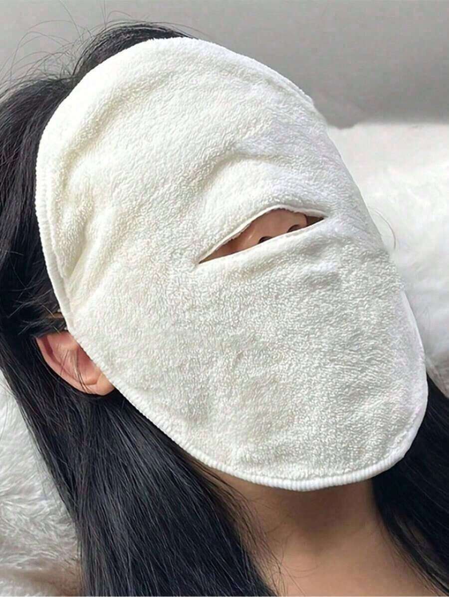 1pc Reusable Thermal Warm/Cool Face Towel Home Bathroom Decor Fall Decor Back To School Beauty Salon Home Bathroom - White - 查看 1