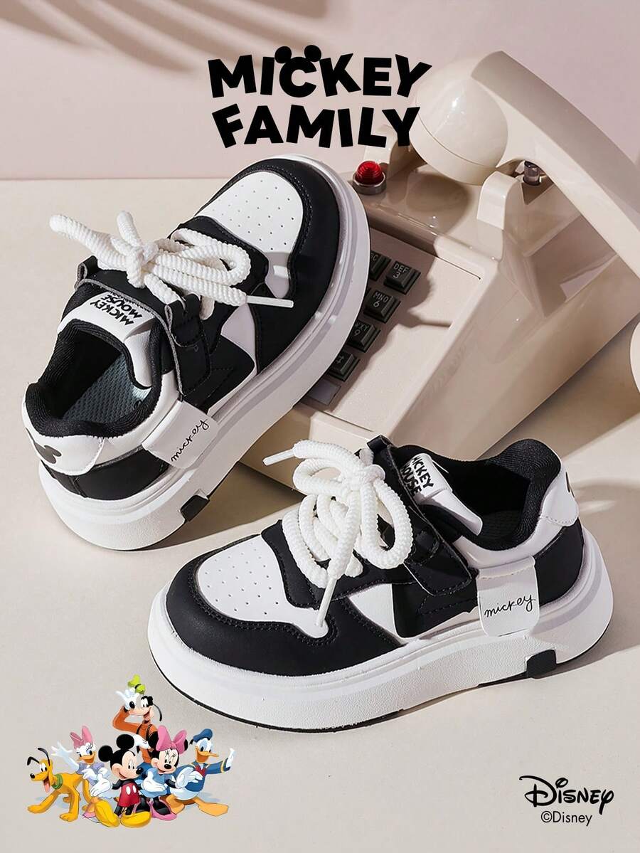 Disney 1 Pair Collaboration Children's Sneakers, Suitable For Daily Wear, Festivals, Sports, Outdoor Activities, Comfortable, Non-Slip, Breathable (Boys' Sneakers, Boys' Skate Shoes, Children's Sneakers, Girls' Sneakers, Girls' Skate Shoes) - Black - View 1