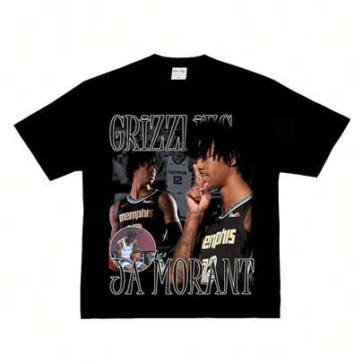 1PC Memphis Grizzlies Ja Morant Graphic Women's Ttshirt Vintage Retro Basketball Player Design