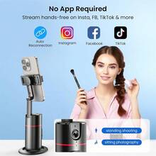 360° Auto Face Tracking AI Stabilizer, Versatile Desk Phone Holder, Tripod With Remote Control, Suitable For Smartphone Video, Blogging, Live Streaming - Black - View 5