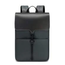 1pc Black & Grey Patchwork Men's Fashion Backpack, High-Quality Business Commuter Laptop Bag With Large Capacity And Water Resistant Design - Multicolor - View 9