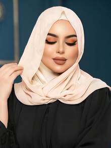 1件装女士纯色拉法帽滑雪面罩颈部保暖弹性头带头巾，透气舒适弹力宽边吸汗防滑多功能运动头饰，简约时尚围巾，带帽雪纺头巾组合 - 彩色 - 查看 17