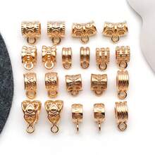 20/100颗扣环珠吊坠，吊环管珠，散珠隔珠，珠子挂钩吊坠，用于珠宝制作DIY项链手链 - 均碼 - 查看 16