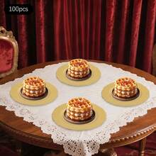 100 Pcs Antique Charger Plates Bulk 13 Inch Embossed Rim Plastic Party Dinner Plate Chargers Round Decorative Server Plate For Wedding Party Event Tableware (100pcs) - 金色 - 查看 6
