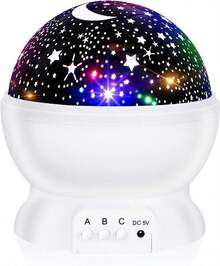 Star Projector Night Lights For Kids, Birthday Gifts For 1-4-6-14 Year Old Girl Boy Kids Bedroom, Glow In The Dark Stars Moon For Child Asleep Peacefully - 白色 - 查看 9