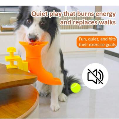 二合一智能互动宠物玩具：自动抛球器和益智猫咪逗猫棒 - 室内狗狗网球训练玩具，礼品，庆典礼物