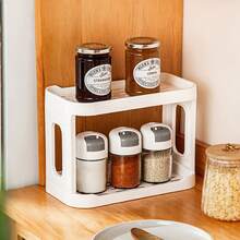 Multi-Functional Computer Desk Organizer Rack - Multi-Layer Storage Shelf - Cup Holder - Suitable For Home Bar Display - Applicable For Bathroom, Kitchen, Office Desk Storage - Sturdy Design - Fashionable Dual-Layer Design - For Organizing Cosmetics And Other Items - Multicolor - View 1