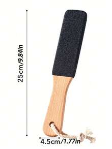 1件装专业双面磨脚器，木质去茧磨脚器，适用于脚后跟干裂。 - 1個木色磨腳銼 - 查看 7