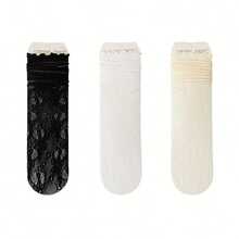 1双荷叶边镂空网眼过膝袜，可爱JK日系风格 - 彩色 - 查看 5