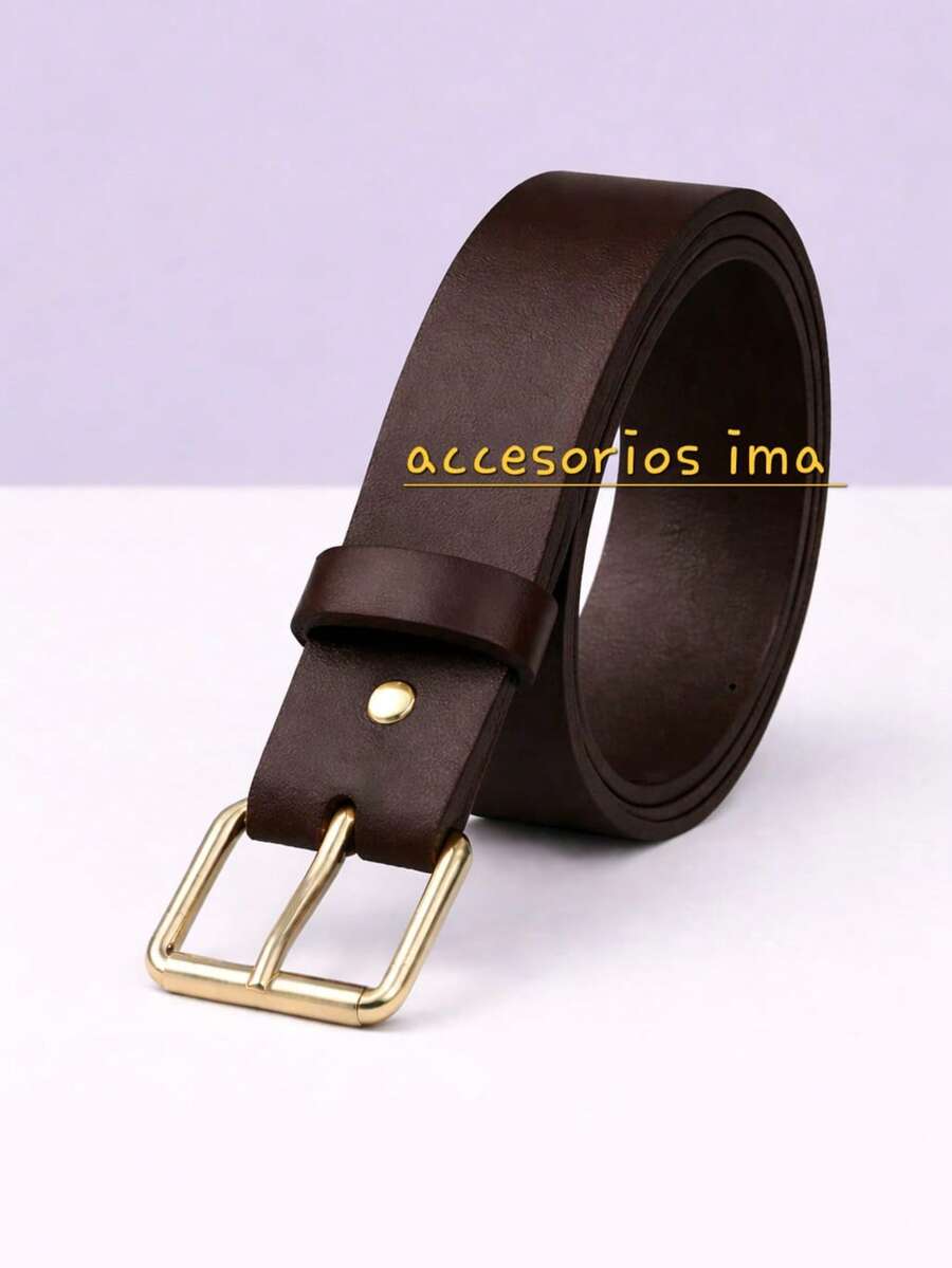 Women's Casual Silver Belt With Buckle - nâu sẫm - Xem 1