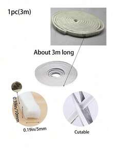 1 Rollo de burlete - a prueba de sonido, a prueba de viento, a prueba de polvo, adecuado para la decoración del hogar, burlete adhesivo de cepillo, sello a prueba de sonido, polvo y viento para puertas y ventanas - Multicolor - Ver 14