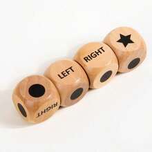 Upgrade Left Right Center Dice Game Set With 3Pcs Beech Wood Dices,Wooden Cube,Great Tools,Left Right Center Game Dices Accessorie Family Indoor Outdoor Travel - Default - View 1
