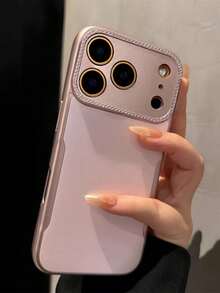 奢華霧面純色保護手機殼，適用於 iPhone 17 Pro Max 17 Pro 16 15 14 13 Pro Max Plus，防震軟背蓋 - 粉色 - 查看 4