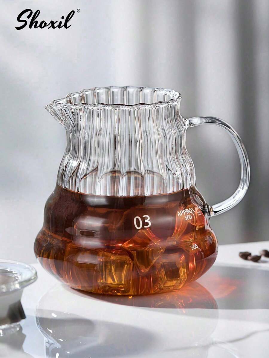 shoxil 1 st. transparent glaskanna, standard kaffekopp för pour over-bryggare, genomskinlig kaffekanna, pour over-kokare - Kaffekanna - Visa 1