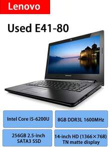 Lenovo Máy tính để bàn đã qua sử dụng, cấu hình E41-80, bộ xử lý Core i5 thế hệ thứ 6, RAM 8GB, SSD tốc độ cao 256GB, hỗ trợ chuyển đổi card đồ họa kép, bàn phím kích thước đầy đủ, thiết kế mỏng nhẹ, dễ mang theo, phù hợp cho công việc văn phòng và netbook, màu đen. - màu đen - Xem 1