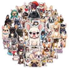 50张卡通法国斗牛犬涂鸦系列贴纸，适用于剪贴簿、日记、笔记本电脑、水瓶、汽车和其他信仰主题设计，带有积极信息的礼物 - 彩色 - 查看 6