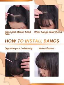 Women's Clip-On Air Bangs Hair Piece, Daily Wear Flat & Neat Bangs Hair Piece - Natural Black - View 7
