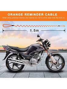 YAIUZGOO Motorcycle Disc Brake Lock With Alarm, Waterproof Anti-Theft Security Lock With Coiled Reminder Cable, Shock & Movement Sensor, Key Lock For Motorcycle, Scooter, Bicycle And Electric Bike - A - View 8