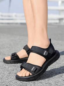 1 Pair Men's Sandals, New Driver Sports Beach Shoes, Summer Minimalist Soft Sole Non-Slip Breathable Casual Shoes - Black - View 15