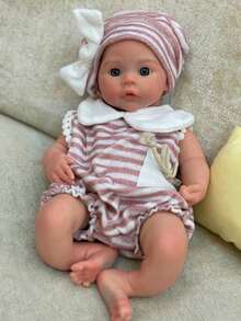 13英寸全硅胶仿真重生女婴，解剖结构精准，3D立体绘制可见血管，可张嘴，适合作为女孩生日礼物/收藏品 - Reborn Doll - 查看 4