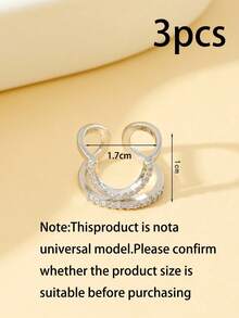 1pc Summer Beach, Wedding, Graduation, Music Festival Nail Ring - Silver - View 7