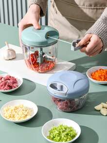 1pc Green Multi-Function Manual Food Chopper, Can Be Used As Garlic Press, Garlic Grinder, Vegetable Chopper, Fruit Juicer, A Convenient And Practical Kitchen Tool - Multicolor - View 10