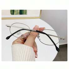 1副女士时尚眼镜，简约风格，休闲百搭 - 銀色 - 查看 2