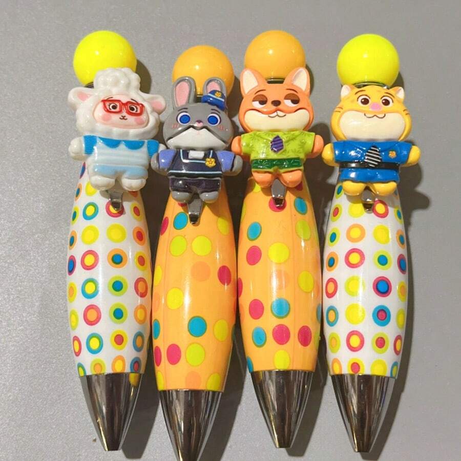 1支/2支/3支/4支/5支/10支装创意缝线闪光流沙凝胶笔，流行中性色笔，学生及办公用品 - 動物城 - 查看 1