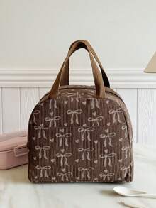 便携式保温午餐包；可爱加厚午餐水果包，适合学生；蝴蝶结图案午餐包。大容量午餐盒保冷包，男女通用，适合野餐、上学、女士礼物、露营必备。防水户外野餐包，女士午餐包，学习用品。 - 彩色 - 查看 10