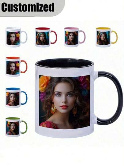 Customized Photo Mug For Grandma, Personalized Grandma Photo Mug, Mom Photo Mug, Mug With Photo And Text, Personalized Photo Coffee Cup, Customized Name Mug - Perfect Gift For Best Friends Or Family - Suitable For Any Special Occasion, Valentine's Day Gift, Gift For Her, Gift For Him, Gift For Friends, Home Decor, Decorations, Personalized Gift, Office Decor
