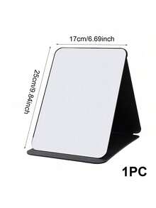 1Pc Large Folding Makeup Mirror For Desktop Or Travel Portable Vanity Mirror For Precise Application In Black And White - màu đen - Xem 4