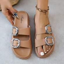 2026 New Women's Plus Size Wide-Wall Sandals: These Women's Sandals Feature A Thick Sole For Added Height, Are Versatile, And Durable. Waterproof And Slip-Resistant, They Are Perfect For Dormitories And Homes. Plus-Size Women's Shoes Are Essential Slippers For The Home, Comfortable And Versatile Sports Sandals, And Rain Boots For Rainy Days. - 橘色 - 查看 2