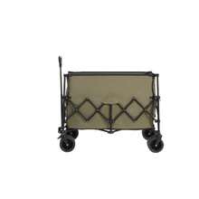 Beach Cart, 220 Lb Folding Cart With Large Wheels, Heavy-Duty 300-Liter Folding Utility Garden Cart With Large Wheels, All-Terrain Beach Cart With Cup Holder. Army Green Space - Army Green - View 1