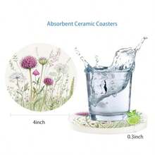 Coasters - Herbs Botanical Thistle Flower - View 3