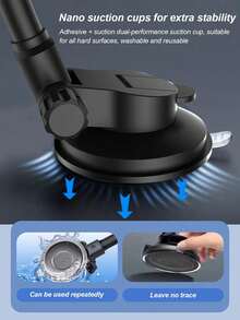 1个通用型卡车/厢式货车手机支架，14英寸柔性软管臂，强力吸盘，360°旋转，单手操作，加固注塑，稳定性强 - 手機支架 - 查看 9