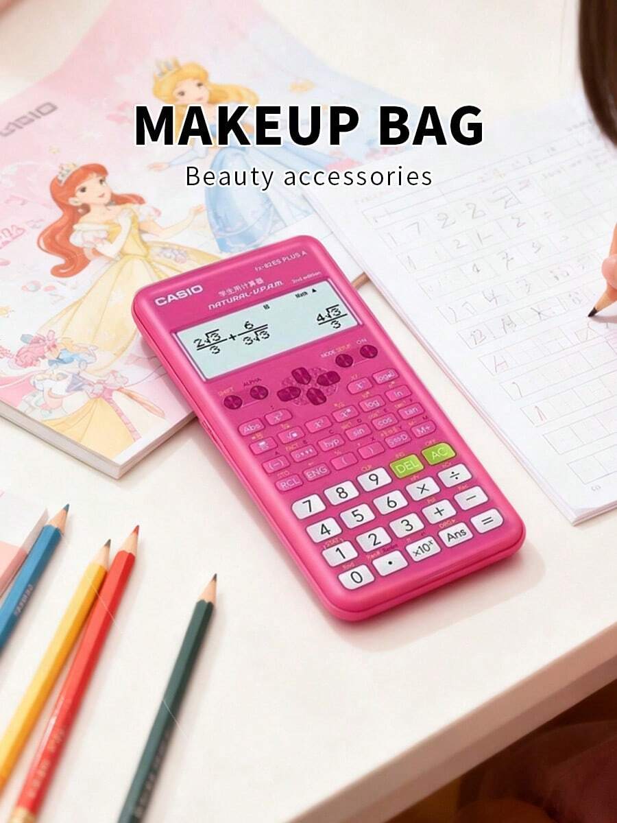 Casio 卡西欧学生计算器,适合学生和上班族使用 - 粉色 - 查看 1