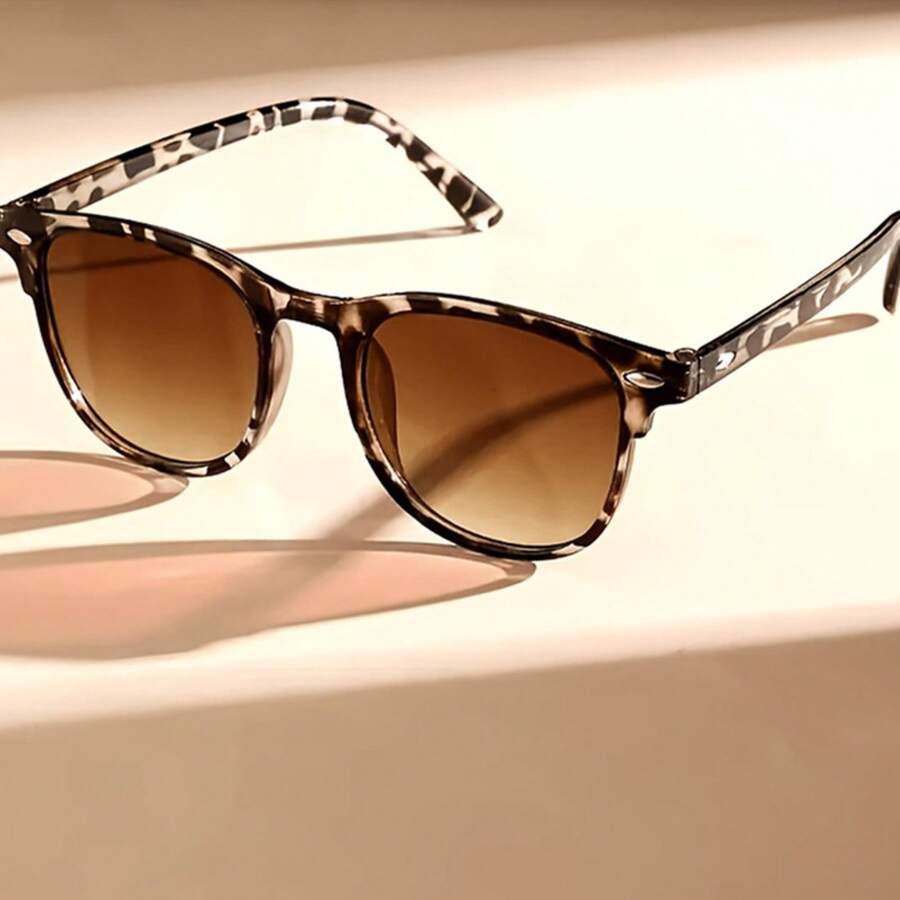 Vintage Square Fashion - Fashionable, Suitable For Vacation, Unisex Versatile , PC Frame And Lenses - Trà mai rùa - Xem 1