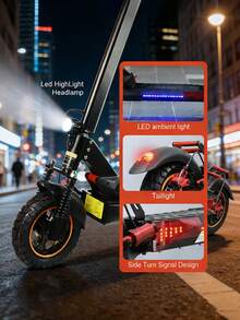Mankeel 350W/800W Electric Scooter For Adults & Teen, Max Range 30/35/60km, 30/45/Km/H Folding E-Scooter With 8.5/10" Solid/Off-Road Tires, Dual Suspension & Disc Brakes, Turn Signal, LED Front + Brake Light - Xem 8