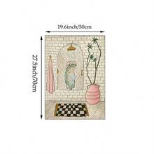 1幅可爱青蛙浴室墙画，异想天开的青蛙淋浴印花帆布画，趣味动物艺术海报，波西米亚复古浴室装饰，适用于洗手间、客用浴室装饰，送给青蛙爱好者的礼物，可选择无框或有框。 - 卡通 - 查看 12