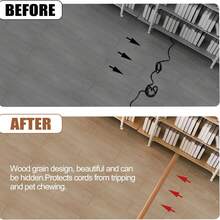 1 Roll 78.74 Inch Wood Grain Self-Adhesive Floor Cable Protector Trim, PVC Floor Cable Concealer, Anti-Slip Trim Protector For Home And Office, Available In 39.37/78.74 Inch Sizes - Protective Case - View 6