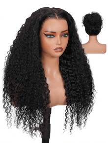 ZHENDEFA 隐藏式束带360°蕾丝前假发,真人发,无胶深波浪卷发,200密度,带隐形抽绳,湿发波浪蕾丝前假发,女士自然发际线 - SNatural - 查看 9