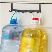 Estantería colgante de puerta de gran resistencia con múltiples ganchos y espacio de almacenamiento para toallas - Diseño moderno y ahorra espacio, fácil de instalar, apto para abrigos, chaquetas, vestidos, ropa de cama - Estantería montada en la puerta resistente y duradera, marco negro con blanco. Mida el ancho de la puerta con precisión antes de la compra. - Multicolor - Ver 7