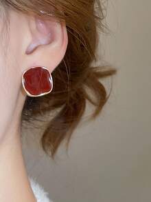 1 Set de Aretes de Gota Redonda Versátil Estilo Coreano, Regalo del Día de San Valentín - Multicolor - Ver 3