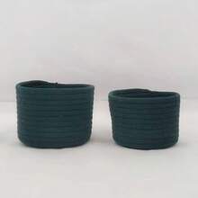 Small Cotton Rope Under-Bed Storage Box Miscellaneous Basket Woven Under-Bed Storage Box Snack Basket Home Storage Artifact - Peacock Green - View 11