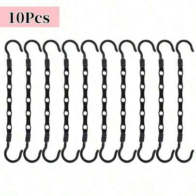 10 PCS Space Saving Hangers, Sturdy Durable Lightweight Plastic 5-Hole Magic Hangers For Efficient Closet Organizers And Clothes Storage