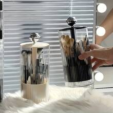 1pc Makeup Brush Holder, Dustproof Vanity Desk Cosmetic Organizer Box, Eyebrow Brush Cylinder With Brush Holder - Multicolor - View 10